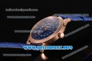 Patek Philippe Grand Complications Perpetual Calendar Miyota Quartz Rose Gold Case with Blue Dial and Arabic Numeral Markers