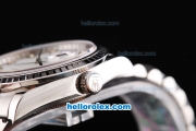 Rolex Datejust Oyster Perpetual Automatic Movement ETA Case with Black Ruby Bezel-White Dial and Diamond Markers