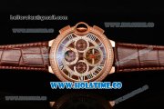 Cartier Ballon Bleu De Tourbillon Asia Automatic Rose Gold Case with Brown Dial and Roman Numeral Markers - Diamonds Bezel