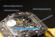 Richard Mille RM35-02 Carbon Fiber With Miyota 9015 Movement 1:1 Clone Yellow Rubber