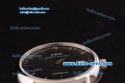 IWC Portofino Swiss ETA 2892 Automatic Steel Case with Stick Markers and Black Dial