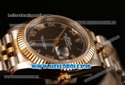 Rolex Datejust 37mm Swiss ETA 2836 Automatic Two Tone with Black Dial and Roman Markers