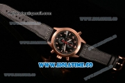IWC Pilot's Watch Spitfire Chrono Miyota Quartz Rose Gold Case with Black Leather Strap Black Dial and Arabic Numeral Markers