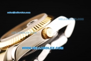 Rolex Datejust Automatic Movement Steel Case with White Dial and Gold Bezel-Two Tone Strap