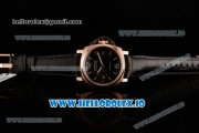 Panerai Luminor Due 3 Days Automatic Clone P.3000 Automatic Rose Gold Case Black Dial With Stick/Arabic Numeral Markers Black Leather Strap(KW)