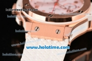 Hublot Big Bang Clone HUB4100 Automatic Rose Gold Case with White Rubber Strap and White Dial - 1:1 Original (TW)