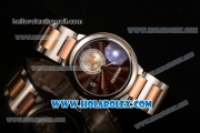 Cartier Rotonde De Miyota Quartz Two Tone Case/Bracelet with Brown Dial