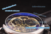 Patek Philippe Skeleton Tourbillon SM Phase Automatic Steel Case Black Leather Strap