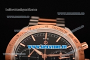 Omega Speedmaster'57 Chrono Clone Omega 9300 Automatic Two Tone Case/Bracelet with Black Dial and Stick Markers (EF)