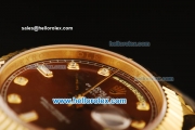 Rolex Day-Date II Automatic Movement Full Gold with Brown Dial and Diamond Markers