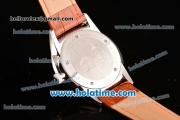 Vacheron Constantin Patrimony Miyota Quartz Steel Case with Brown Leather Strap and White Dial