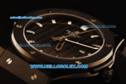 Hublot Classic Fusion Swiss ETA 2824 Automatic PVD Case with Black Grid Dial and Black Rubber Strap - 1:1 Original