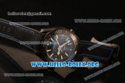 Omega Seamaster Planet Ocean GMT Blue Deep Black Clone Omega 8906 Automatic PVD Case with Black Dial and Black Rubber Strap (EF)