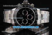 Rolex Daytona Swiss Valjoux 7750 Automatic Stainless Steel Case/Bracelet with Black Dial and Stick Markers Black Subdials