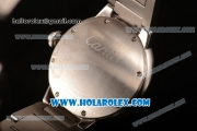 Cartier Rotonde De Miyota Quartz Steel Case/Bracelet with Black Dial