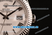 Rolex Day-Date Swiss ETA 2836 Automatic Steel Case with White Dial and Steel Bracelet - (BP)