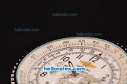 Breitling Navitimer Chronograph Quartz Movement Steel Case with Arabic Numerals and Brown Leather Strap