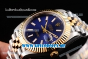 Rolex Datejust II Asia 2813 Automatic Two Tone Case/Bracelet with Blue Dial and Stick Markers (BP)