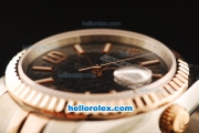 Rolex Datejust Automatic Movement ETA Coating Case with Rose Gold Bezel and Two Tone Strap-36mm