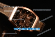 Franck Muller Vanguard Miyota Automatic Copy Tourbillon Rose Gold Case With Skeleton Dial Leather/Rubber Strap