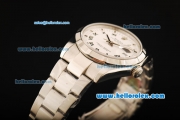 Rolex Oyster Perpetual Date Automatic Movement ETA Coating Case with White Dial and Steel Strap