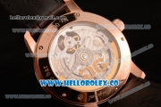 Glashutte Senator Meissen Tourbillon Swiss Tourbillon Automatic Rose Gold Case with White Dial and Brown Leather Strap