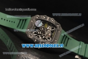 Richard Mille RM35-02 Carbon Fiber With Miyota 9015 Movement 1:1 Clone Green Rubber