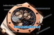 Audemars Piguet Royal Oak Offshore Chrono Clone AP Calibre 3126 Automatic Steel Case with Arabic Numeral Markers Blue Dial and Black Leather Strap - 1:1 Original (JF)