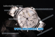 IWC Aquatimer Chrono Swiss Valjoux 7750 Automatic Full Steel with White Dial and Stick Markers