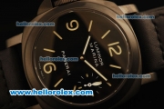 Panerai Luminor Marina Pam 004 Swiss ETA 6497 Manual Winding Movement PVD Case with Luminous Markers and Black Leather Strap - 1:1 Original