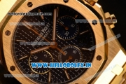 Audemars Piguet Royal Oak Chrono Swiss Valjoux 7750 Automatic Yellow Gold Case Blue Dial With Stick Markers Yellow Gold Bracelet