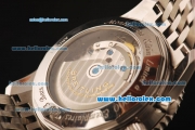 Breitling Montbrillant Swiss Valjoux 7750 Automatic Full Steel with White Dial and Sliver Numeral Markers