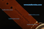 Panerai Radiomir Vintage 3646 Swiss ETA 6497 Manual Winding Steel Case with Black Dial and Orange Leather Strap