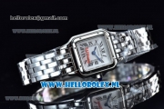 Cartier Santos 100 Japanese Miyota Quartz Steel Case with White Dial Roman Numberal Markers and Steel Bracelet