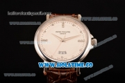 Patek Philippe Calatrava Miyota Quartz Steel Case with White Dial and Diamonds Markers