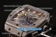 Hublot MP-06 Senna Chrono Miyota OS20 Quartz Steel Case with Skeleton Dial and Yellow Stick Markers