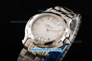 Chopard Happy Sport Miyota Quartz Movement Silver Markers with White Dial and Steel Strap-Lady Size