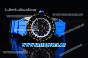 Richard Mille RM 60-01 Asia 2813 Automatic PVD Case with Skeleton Dial and Blue Rubber Strap PVD Bezel (EF)