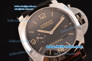 Panerai Luminor Marina Fu Swiss Valjoux 7750-CHG Automatic Steel Case with Yellow Stick Markers and Black Dial 1:1 Original