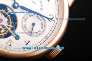 A.Lange&Sohne Glashutte Swiss Tourbillon Manual Winding Movement Rose Gold Case with Cream Dial