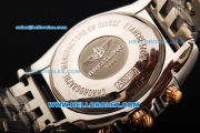 Breitling Chronomat B01 Swiss Valjoux 7750 Automatic Movement Steel Case with White Dial and Rose Gold Roman Numerals