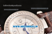 Cartier Pasha C Swiss Quartz Steel Case with White Dial and Diamonds Bezel