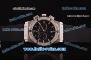 Hublot Classic Fusion Chronograph Miyota Quartz Diamond Bezel with Black Dial - 7750 Coating