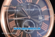 Cartier Drive de Cartier Asia ST16 Automatic Rose Gold Case with Black Dial Roman Numeral Markers and Black Leather Strap