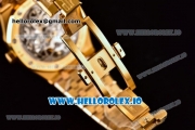 Audemars Piguet Royal Oak Skeleton Tourbillon Swiss Tourbillon Manual Winding Yellow Gold Case Skeleton Dial With Dots Markers Yellow Gold Bracelet