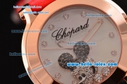 Chopard Happy Sport - Mickey Swiss Quartz Rose Gold Case with Red Leather Strap and White MOP Dial Diamond Markers