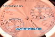 Patek Philippe Grand Complitcations Asia 6497 Manual Winding Rose Gold Case with Brown Leather Strap and Rose Gold Dial