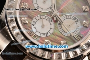 Rolex Daytona Chrono Swiss Valjoux 7750 Automatic Steel Case/Strap with Diamond Bezel and Brown MOP Dial