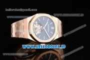 Audemars Piguet Royal Oak Tourbillon Swiss Tourbillon Manual Winding Movement Rose Gold Case Blue Dial With Stick Markers Rose Gold Bracelet