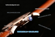 Ulysse Nardin Classico Miyota OS2035 Quartz Rose Gold Case with Stick Markers White Dial and Orange Leather Strap